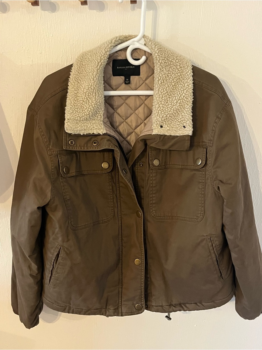 Banana Republic Men’s Brown Sherpa Collar Jacket